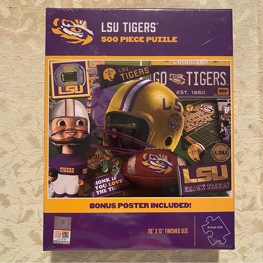 LSU Tigers 500 Piece Puzzle + Bonus Poster Included